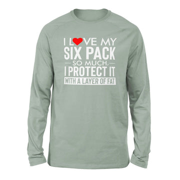 I Love My Six Pack So Much, I Protect It With A Layer Of Fat Men/Unisex Drop Shoulder Sweatshirt in Dusty Blue color
